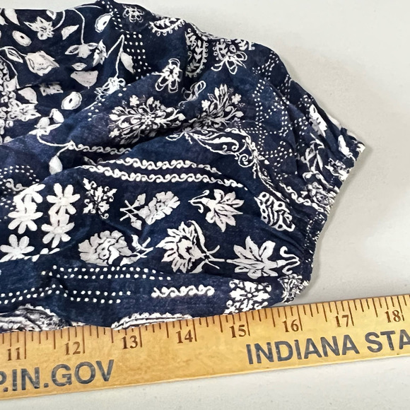 Ces Femme Floral Paisley BlueV-Neck Babydoll Blouse Women's Large Flowy - Picture 10 of 10